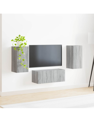 Set mobile TV 6 pcs Grigio Sonoma Legno multistrato