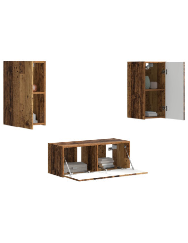 Set mobile TV 6 pcs Legno vecchio Legno multistrato