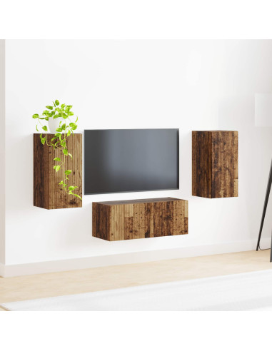 Set mobile TV 6 pcs Legno vecchio Legno multistrato