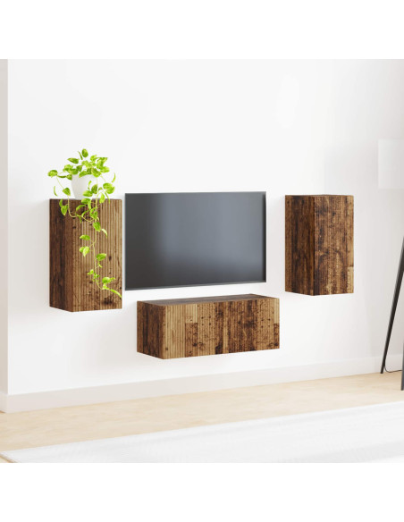 Set mobile TV 6 pcs Legno vecchio Legno multistrato