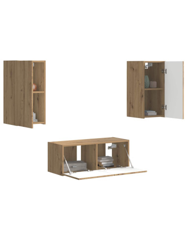 Set mobile TV 6 pcs Rovere artigianale Legno multistrato