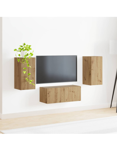 Set mobile TV 6 pcs Rovere artigianale Legno multistrato