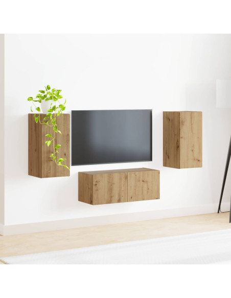 Set mobile TV 6 pcs Rovere artigianale Legno multistrato