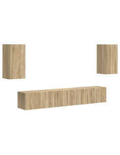 Set mobile TV 5 pcs Rovere Sonoma Legno multistrato 2