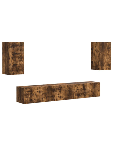 Set mobile TV 5 pcs Rovere fumé Legno multistrato