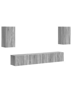 Set mobile TV 5 pcs Grigio Sonoma Legno multistrato 2