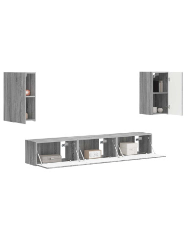 Set mobile TV 5 pcs Grigio Sonoma Legno multistrato