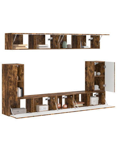 Set mobile TV 5 pcs Rovere fumé Legno multistrato