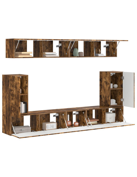 Set mobile TV 5 pcs Rovere fumé Legno multistrato