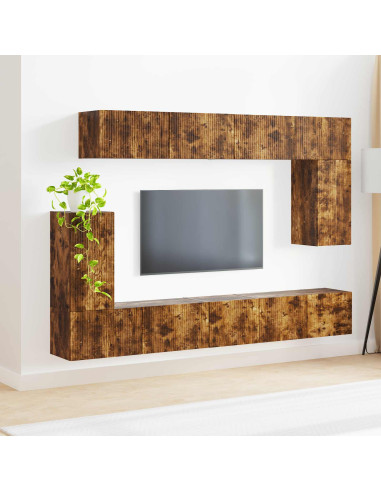 Set mobile TV 5 pcs Rovere fumé Legno multistrato