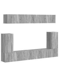 Set mobile TV 5 pcs Grigio Sonoma Legno multistrato 2