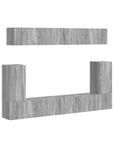 Set mobile TV 5 pcs Grigio Sonoma Legno multistrato