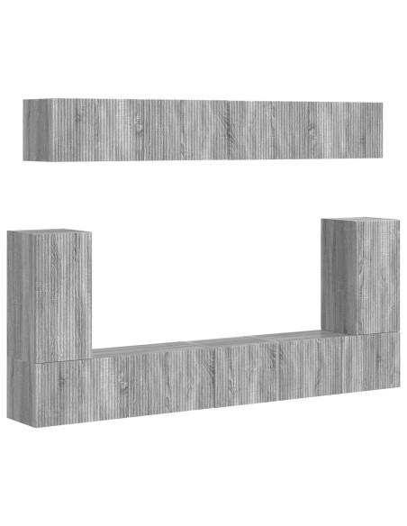 Set mobile TV 5 pcs Grigio Sonoma Legno multistrato