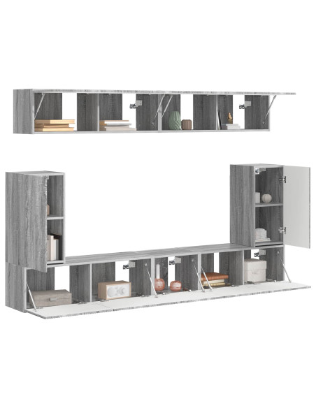 Set mobile TV 5 pcs Grigio Sonoma Legno multistrato