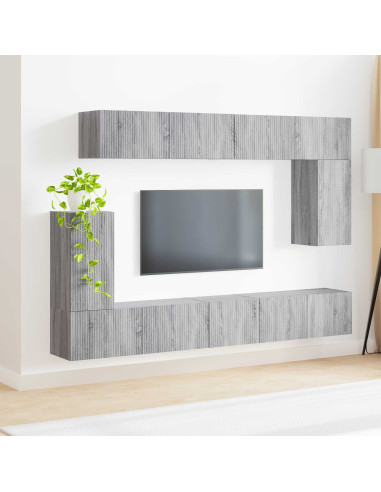 Set mobile TV 5 pcs Grigio Sonoma Legno multistrato