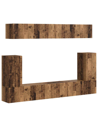 Set mobile TV 5 pcs Legno vecchio Legno multistrato