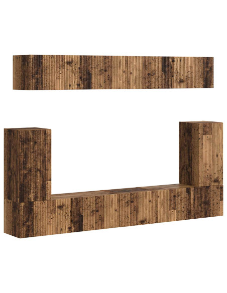 Set mobile TV 5 pcs Legno vecchio Legno multistrato