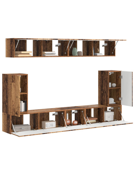 Set mobile TV 5 pcs Legno vecchio Legno multistrato