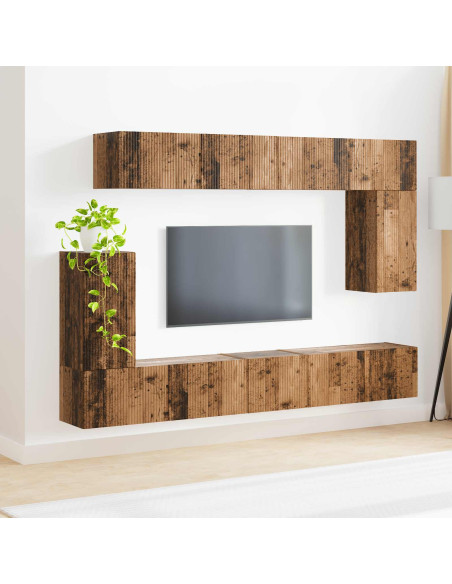 Set mobile TV 5 pcs Legno vecchio Legno multistrato