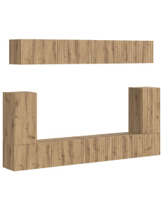 Set mobile TV 5 pcs Rovere artigianale Legno multistrato 2