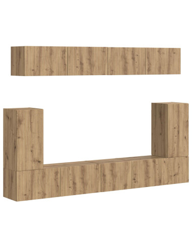 Set mobile TV 5 pcs Rovere artigianale Legno multistrato