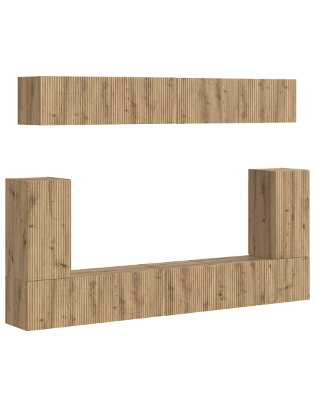 Set mobile TV 5 pcs Rovere artigianale Legno multistrato