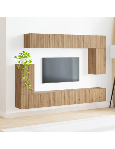 Set mobile TV 5 pcs Rovere artigianale Legno multistrato