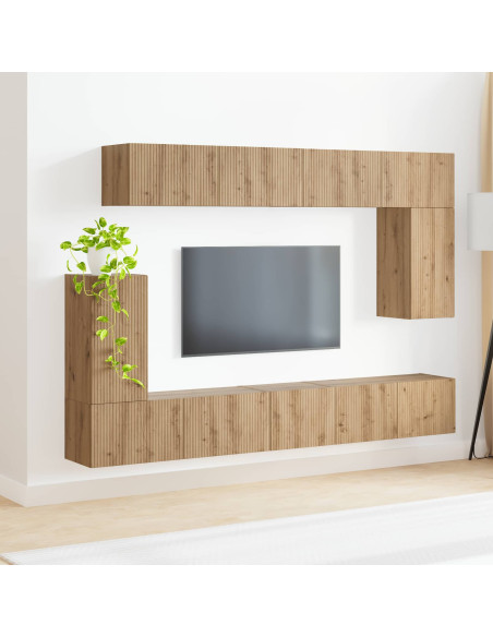 Set mobile TV 5 pcs Rovere artigianale Legno multistrato