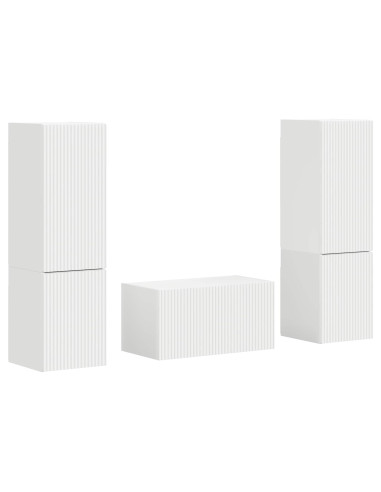 Set mobile TV 5 pcs Bianco Legno multistrato