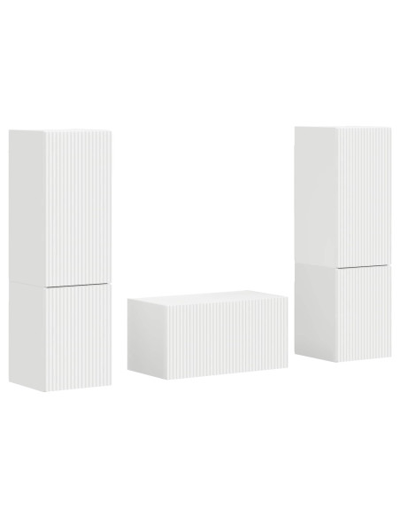 Set mobile TV 5 pcs Bianco Legno multistrato