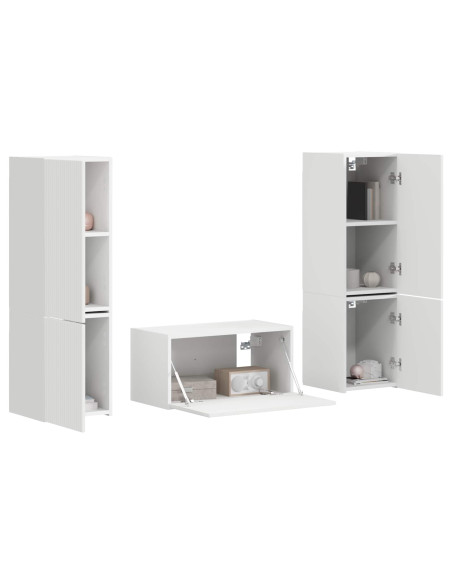 Set mobile TV 5 pcs Bianco Legno multistrato