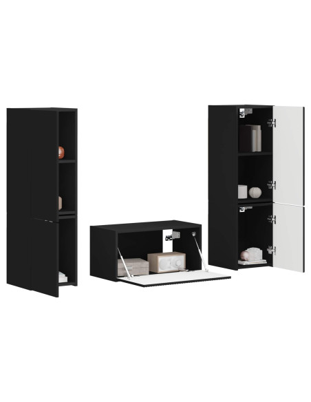 Set mobile TV 5 pcs Nero Legno multistrato