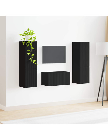 Set mobile TV 5 pcs Nero Legno multistrato