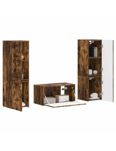 Set mobile TV 5 pcs Rovere fumé Legno multistrato