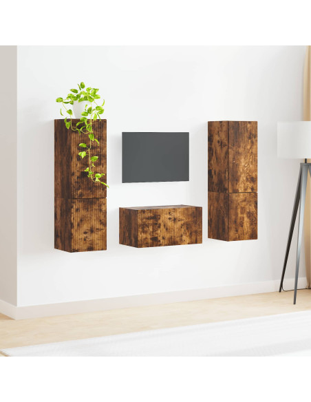 Set mobile TV 5 pcs Rovere fumé Legno multistrato