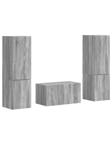 Set mobile TV 5 pcs Grigio Sonoma Legno multistrato