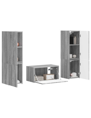 Set mobile TV 5 pcs Grigio Sonoma Legno multistrato