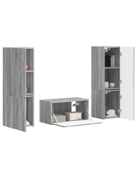 Set mobile TV 5 pcs Grigio Sonoma Legno multistrato