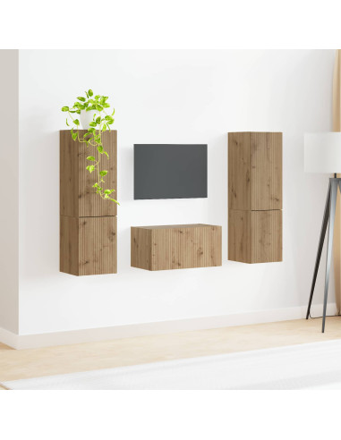 Set mobile TV 5 pcs Rovere artigianale Legno multistrato