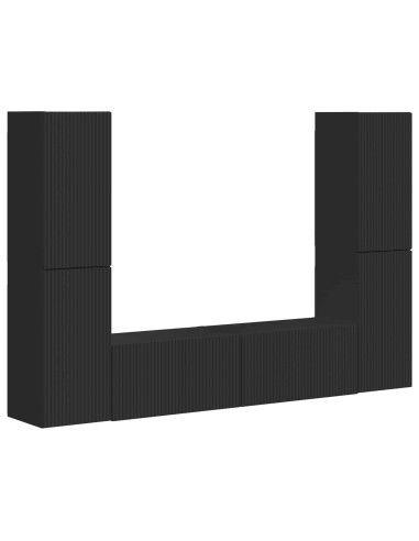 Set mobile TV 6 pcs Nero Legno multistrato