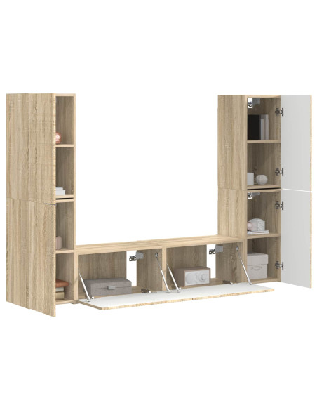 Set mobile TV 6 pcs Rovere Sonoma Legno multistrato