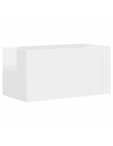 Set mobile TV 6 pcs Bianco Lucido Legno multistrato