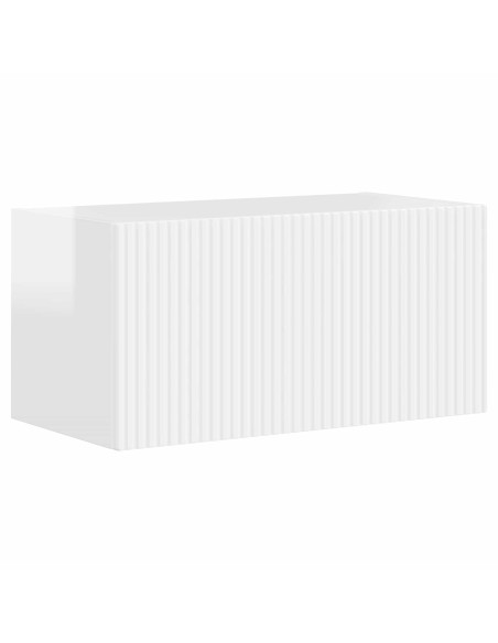 Set mobile TV 6 pcs Bianco Lucido Legno multistrato