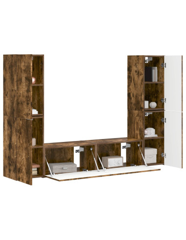 Set mobile TV 6 pcs Rovere fumé Legno multistrato