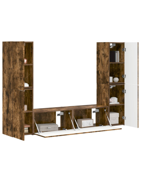 Set mobile TV 6 pcs Rovere fumé Legno multistrato