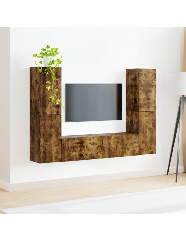 Set mobile TV 6 pcs Rovere fumé Legno multistrato