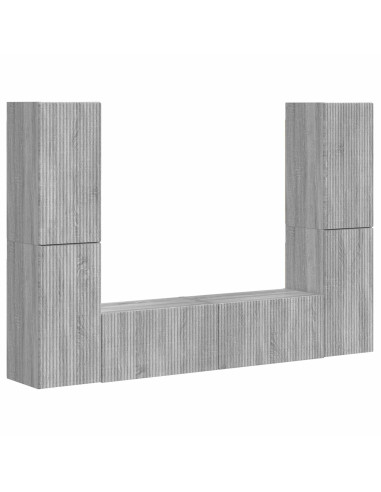 Set mobile TV 6 pcs Grigio Sonoma Legno multistrato