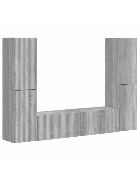 Set mobile TV 6 pcs Grigio Sonoma Legno multistrato