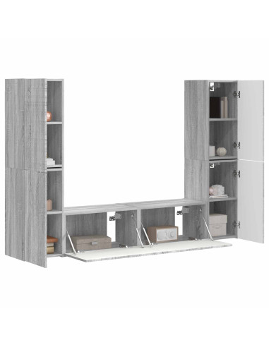 Set mobile TV 6 pcs Grigio Sonoma Legno multistrato