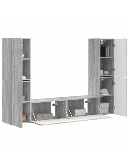 Set mobile TV 6 pcs Grigio Sonoma Legno multistrato